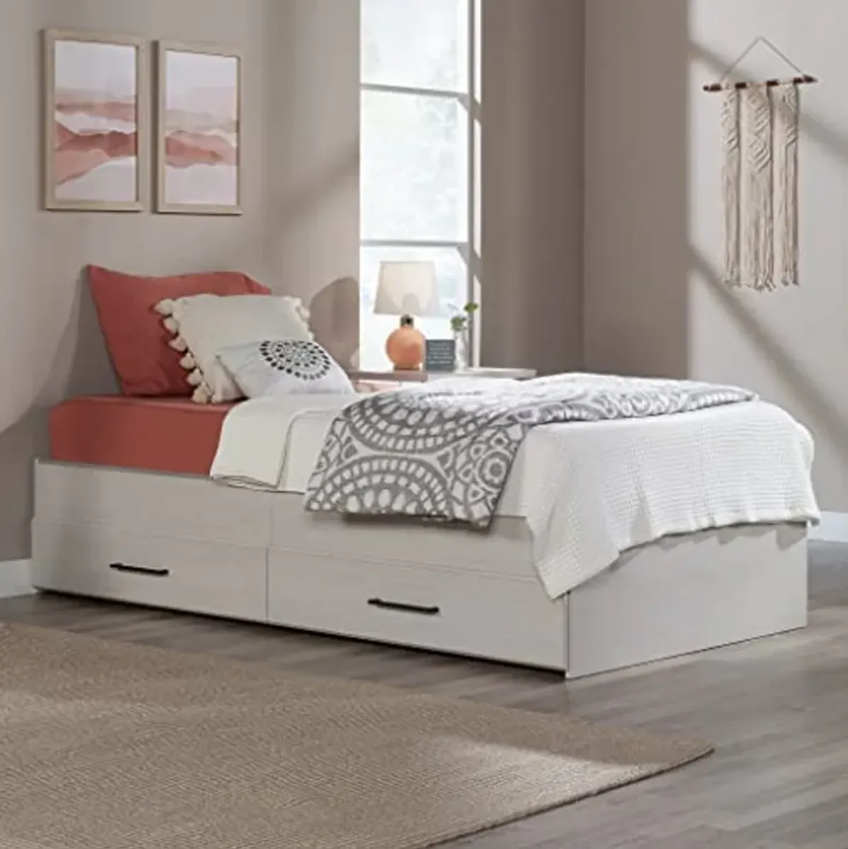 Sauder Summit Station Twin Mates Bed, Glacier Oak Finish