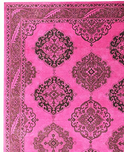 Old Hand Made Laila Magenta Oriental Jaipur Style Handmade 100% Woolen Area Rugs & Carpets