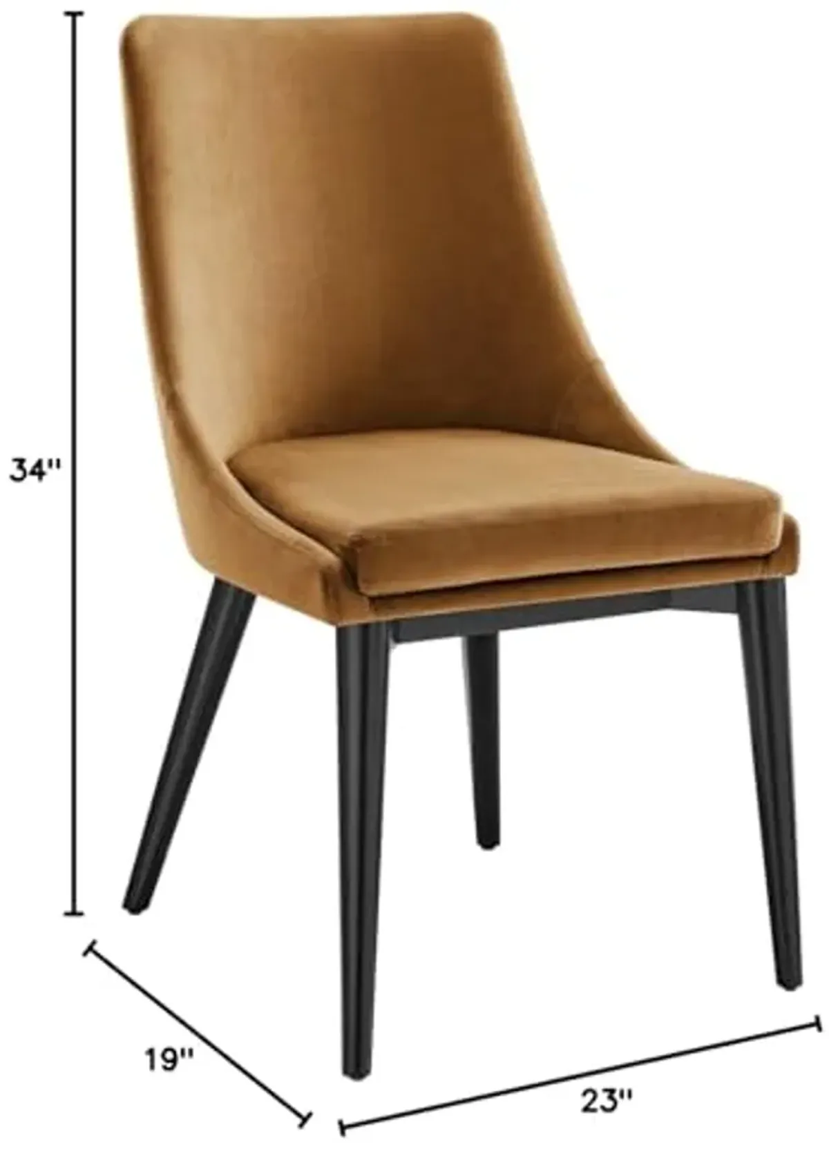 Modway EEI-5009-COG Viscount Performance Velvet Dining Chair, Cognac