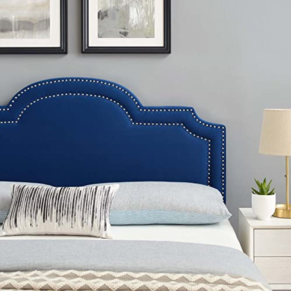 Modway Belinda Performance Velvet Twin Headboard, Navy