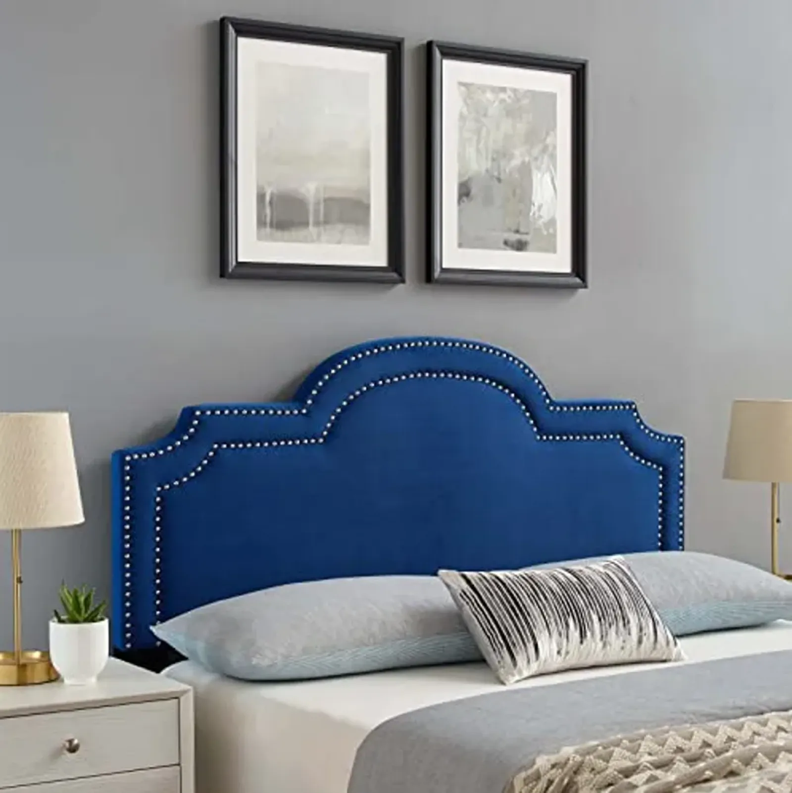 Modway Belinda Performance Velvet Twin Headboard, Navy