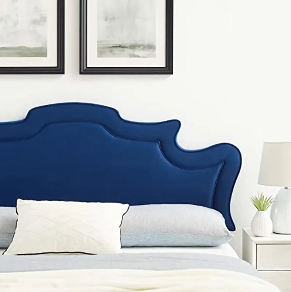 Modway Evangeline Performance Velvet Twin Headboard, Navy