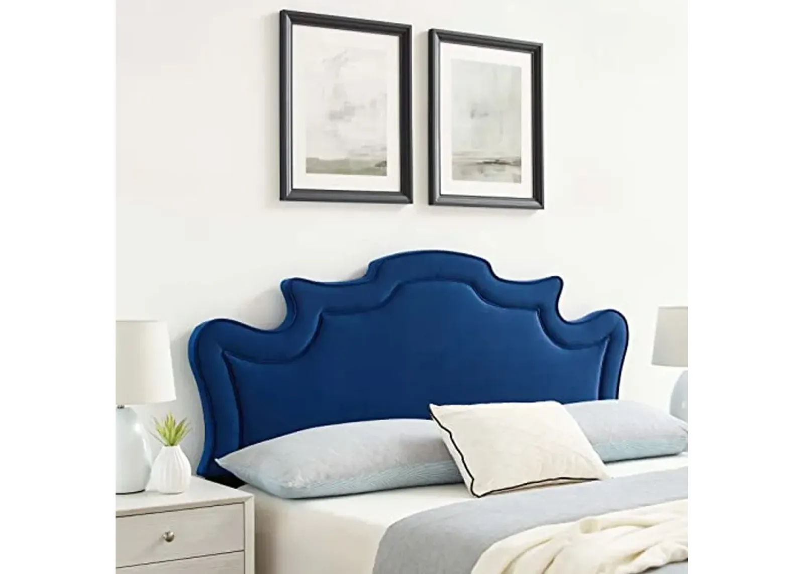 Modway Evangeline Performance Velvet Twin Headboard, Navy