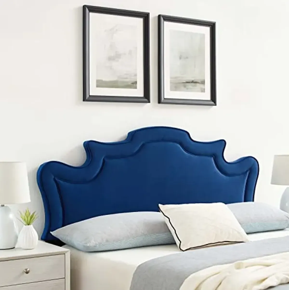 Modway Evangeline Performance Velvet Twin Headboard, Navy