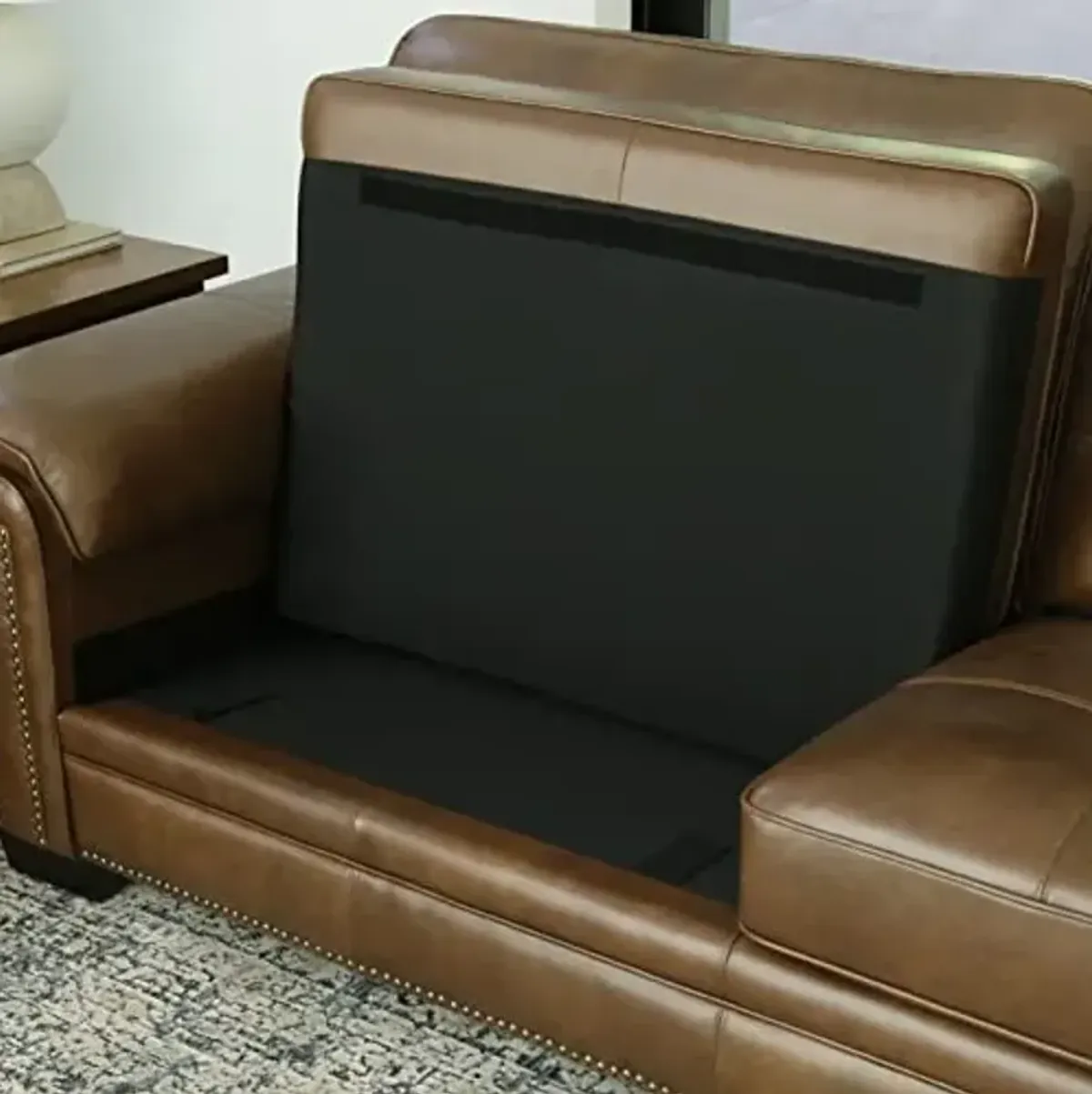 Abbyson Living Harrison Leather Sofa, Brown