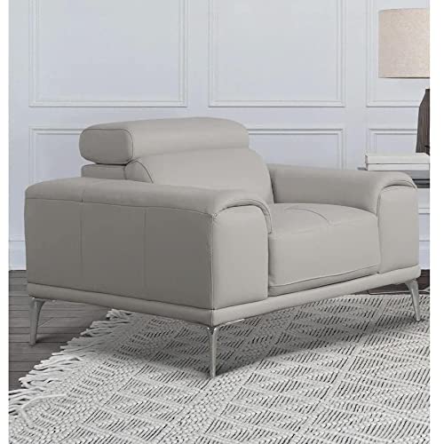 Abbyson Living Quinton Leather Chair, Gray