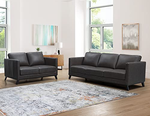 abbyson woodstock leather sofa