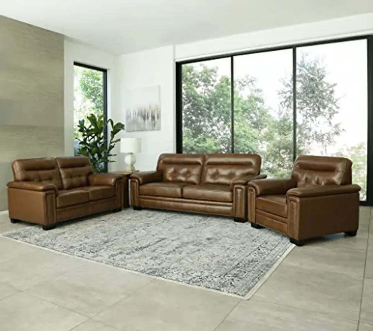 Abbyson Living Harrison 3-pc Leather Set (Everyday)