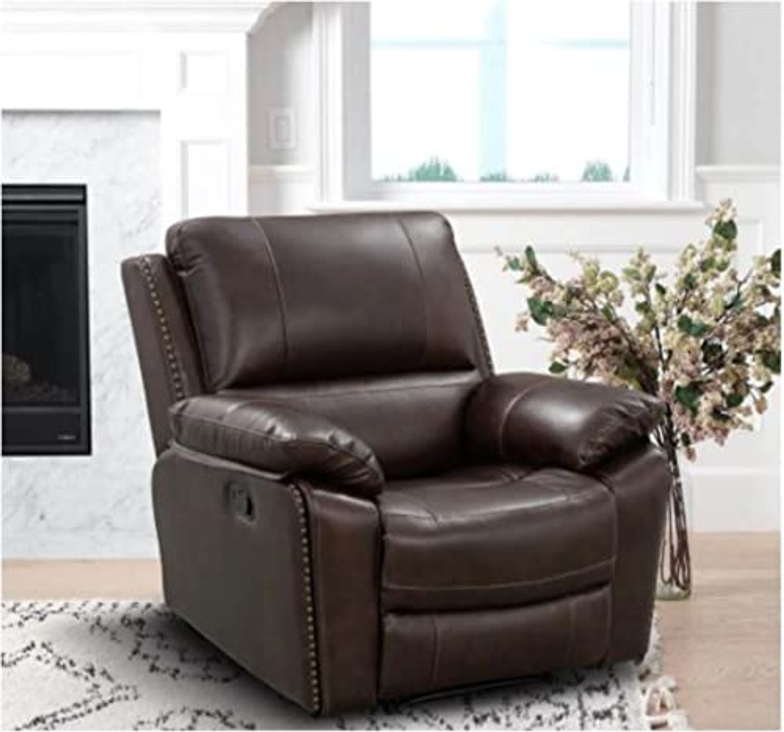 Abbyson Living Soldano Leather Recliner Dark Brown by Amazon Furniture