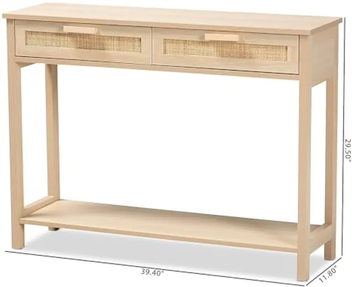 Baxton Studio Sebille 39.4-inch W x 11.8-inch D Console Table, Light Brown (207-12465-HiT)