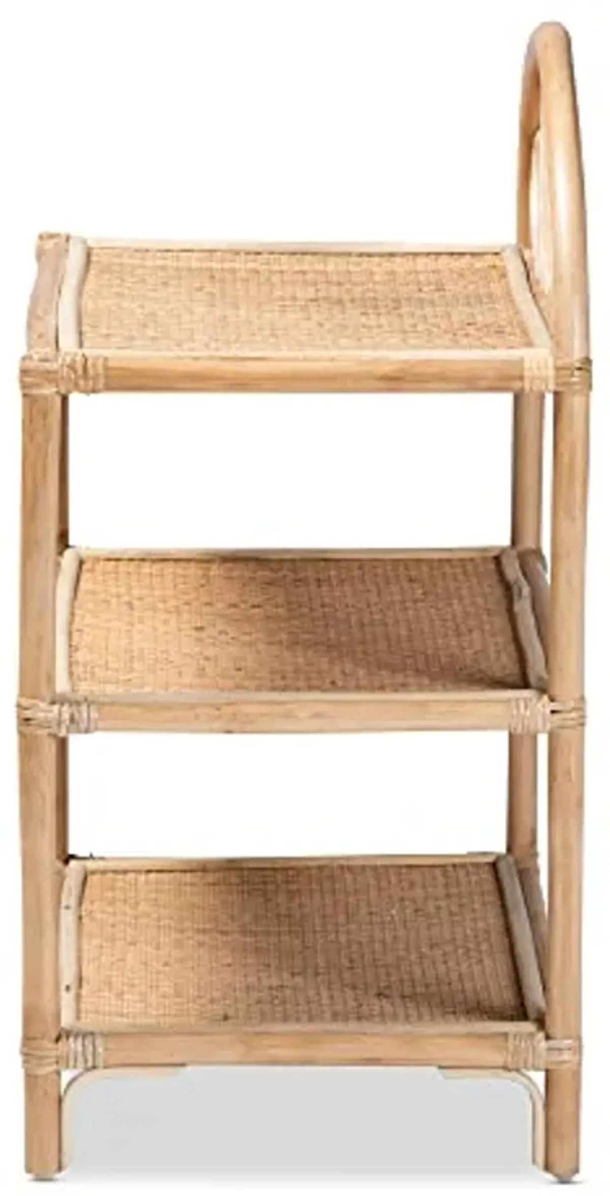 Baxton Studio Redell Rattan Display Shelf, Natural Brown