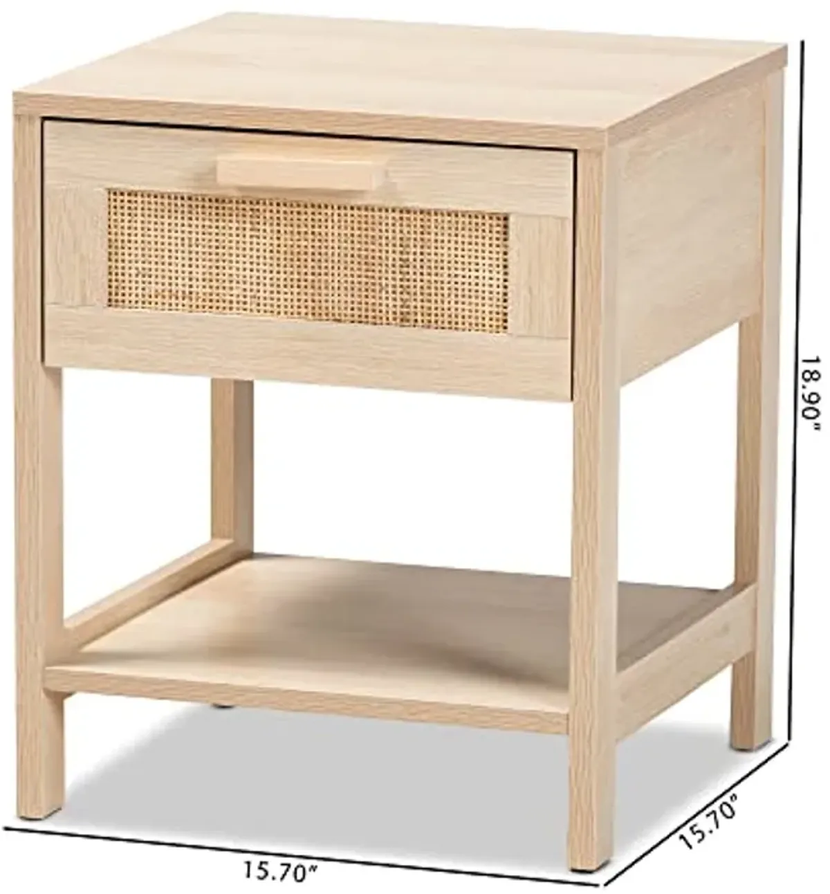 Baxton Studio Sebille End Table, Light Brown