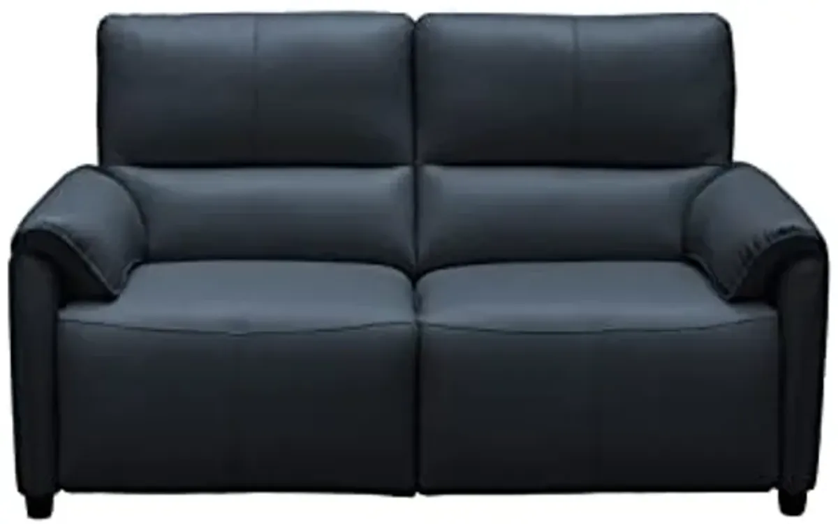 Abbyson Living Tamara Leather Power Reclining Loveseat with Power Headrests, Blue