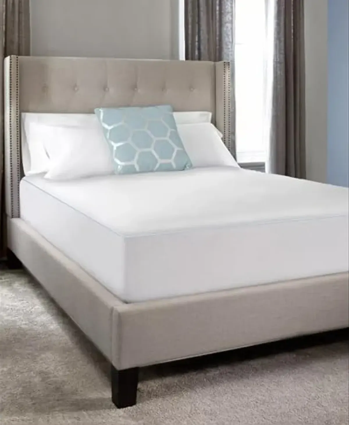 SEALY Cooling Comfort Fitted Mattress Protector Queen White