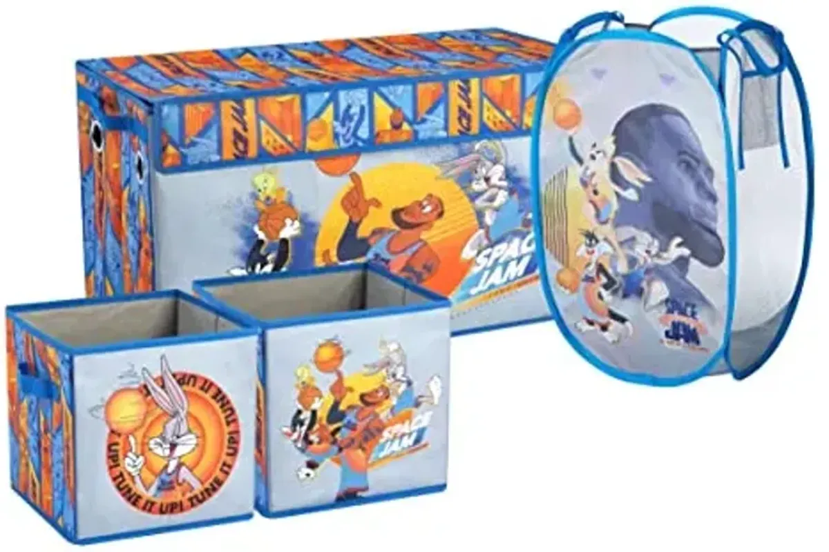 Space Jam Room Storage Set, 2 Pack Cubes,Trunk and Pop Up Hamper