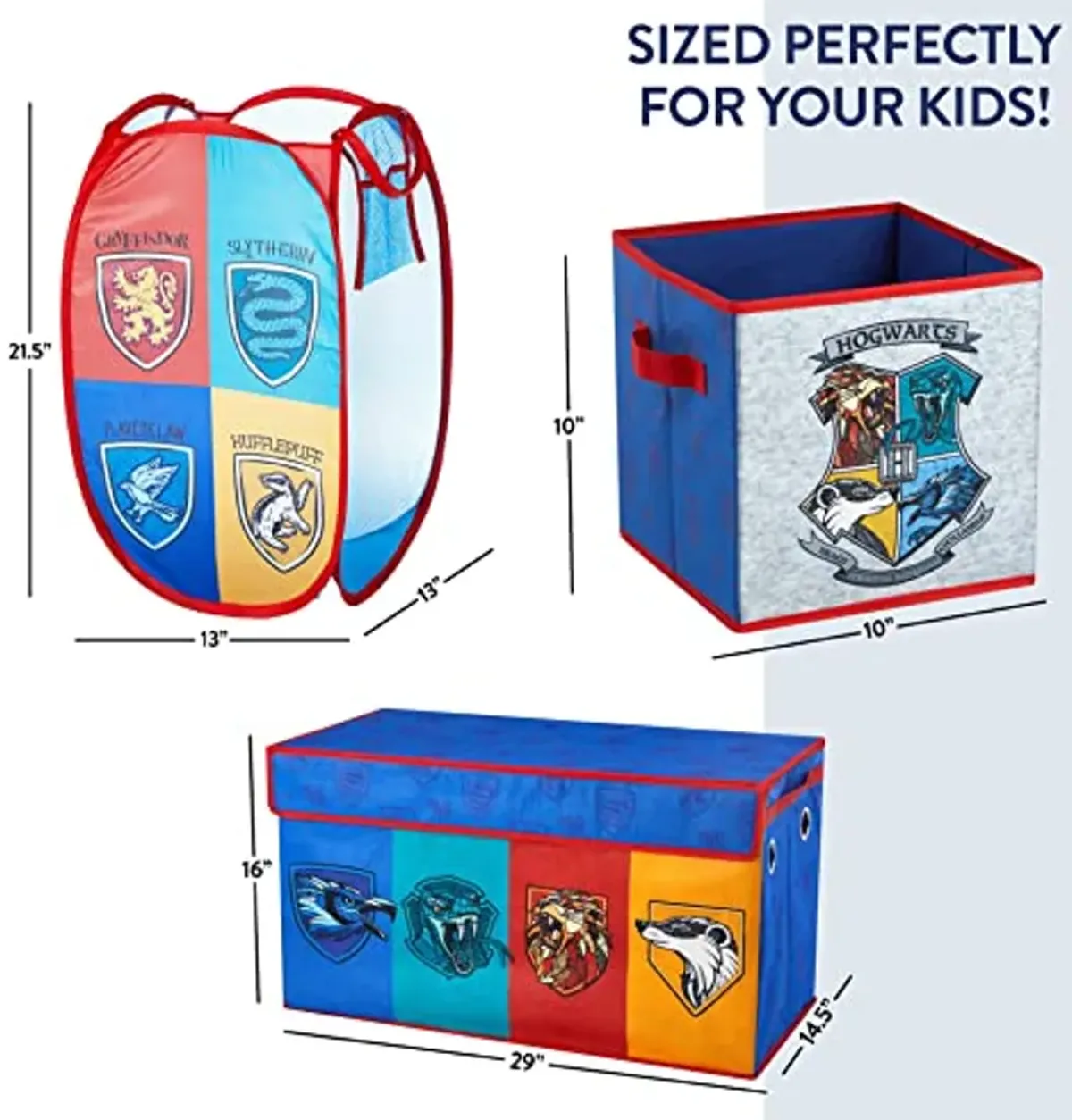 Harry Potter Room Storage Set, 2 Pack Cubes,Trunk and Pop Up Hamper