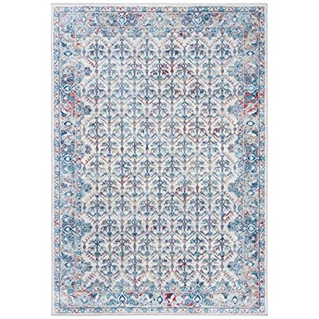 SAFAVIEH Brentwood Collection 10' x 13' Ivory/Blue BNT869A Oriental Distressed Non-Shedding Living Room Dining Bedroom Area Rug