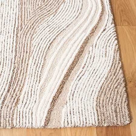 SAFAVIEH Fifth Avenue Collection 2' x 3' Beige/Ivory FTV121B Handmade Mid-Century Modern Wool Entryway Living Room Foyer Bedroom Kitchen Accent Rug