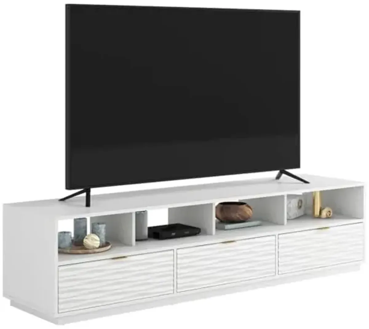Sauder Morgan Main Engineered Wood TV Stand in White Finish