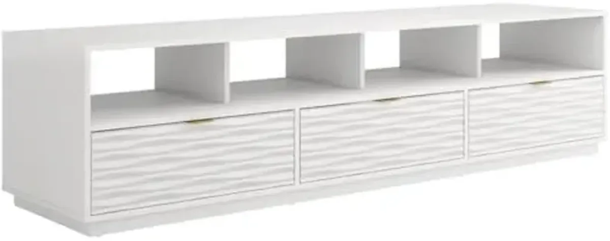 Sauder Morgan Main Engineered Wood TV Stand in White Finish