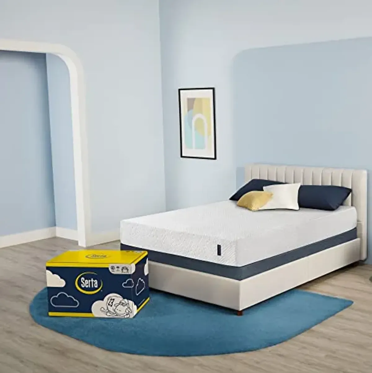 Serta - 9 inch Amazon Exclusive Cooling Gel Memory Foam Mattress, Full Size, Medium-Firm, Supportive, CertiPur-US Certified, 100-Night Trial - Pure Slumber, White