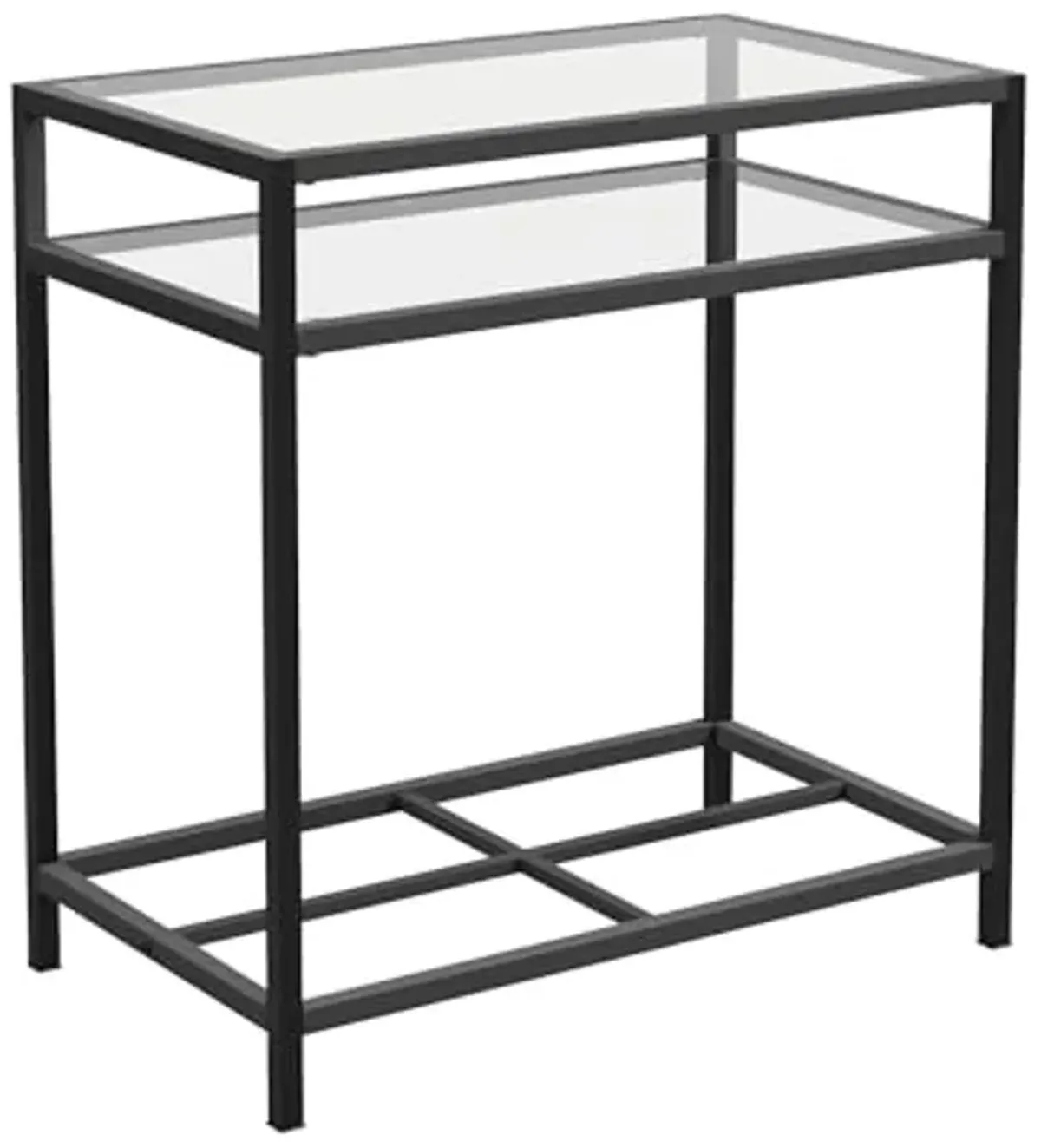 Sauder Carolina Grove Contemporary Glass Side Table in Black, Black Finish