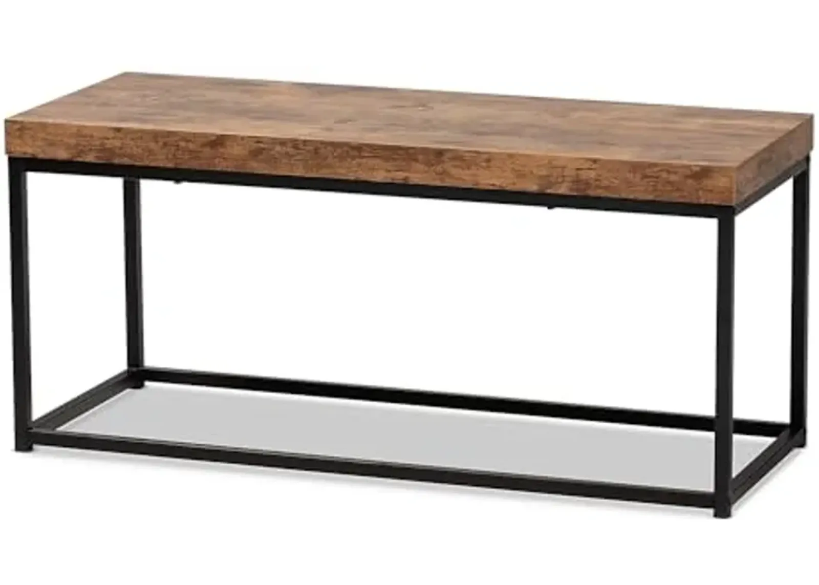 Baxton Studio Bardot Wood Bench, Walnut Brown and Black (207-12489-HiT)