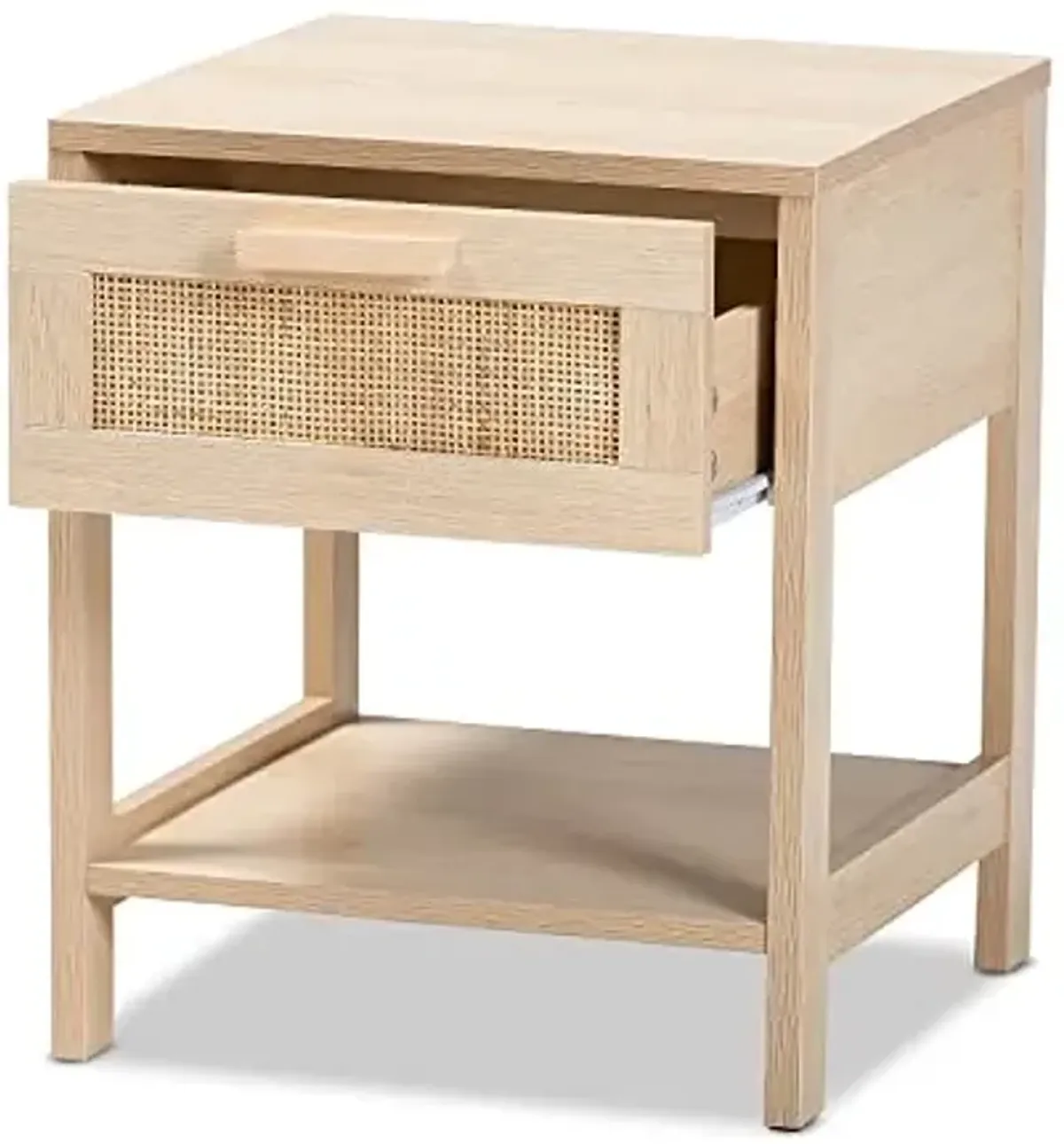 Baxton Studio Sebille 18.9-inch High 1-Shelf Nightstand, Light Brown