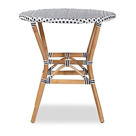 Baxton Studio Tavor Dining Tables, Indoor and Outdoor, Black/White/Brown