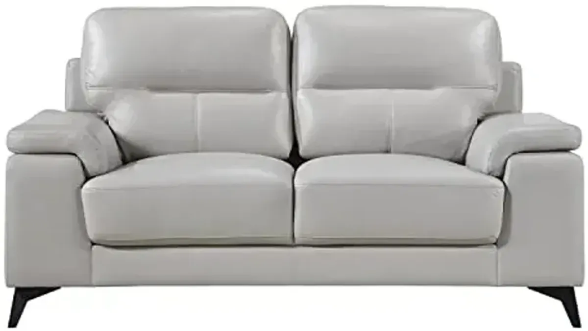 Lexicon Iglesia Living Room Loveseat, Silver Gray