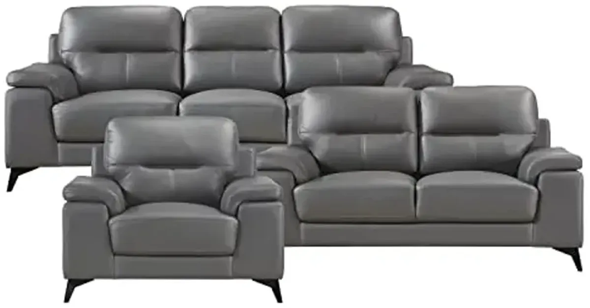 Lexicon Iglesia 3-Piece Living Room Set, Dark Gray