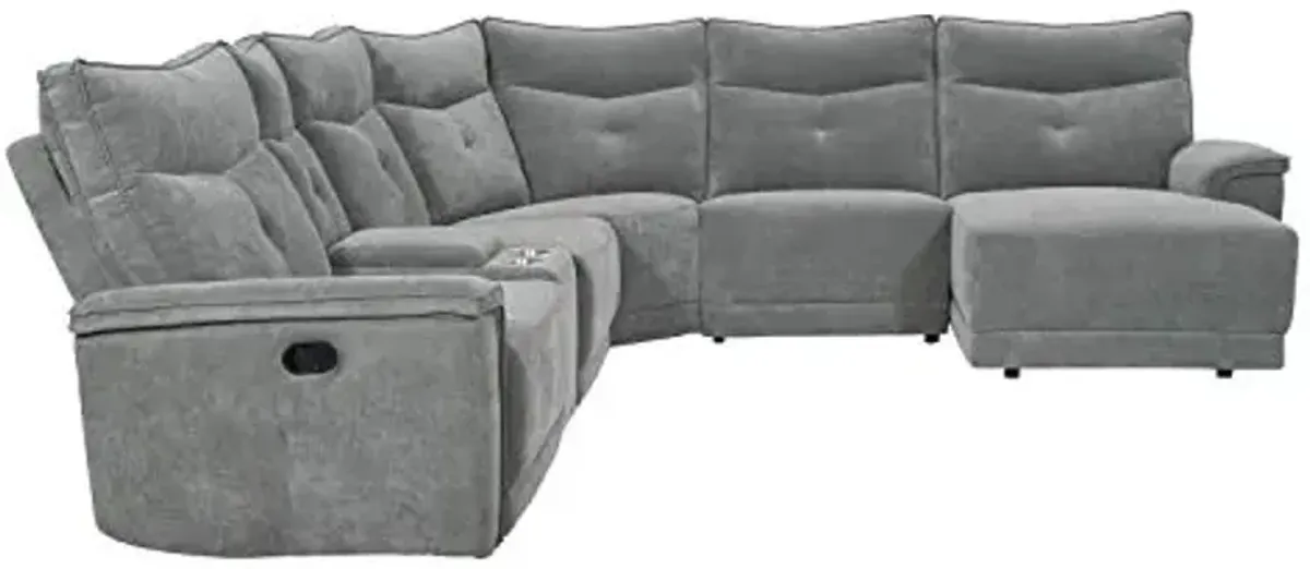 Lexicon Lacrosse Modular Manual Reclining Sectional, Right Chaise, Dark Gray
