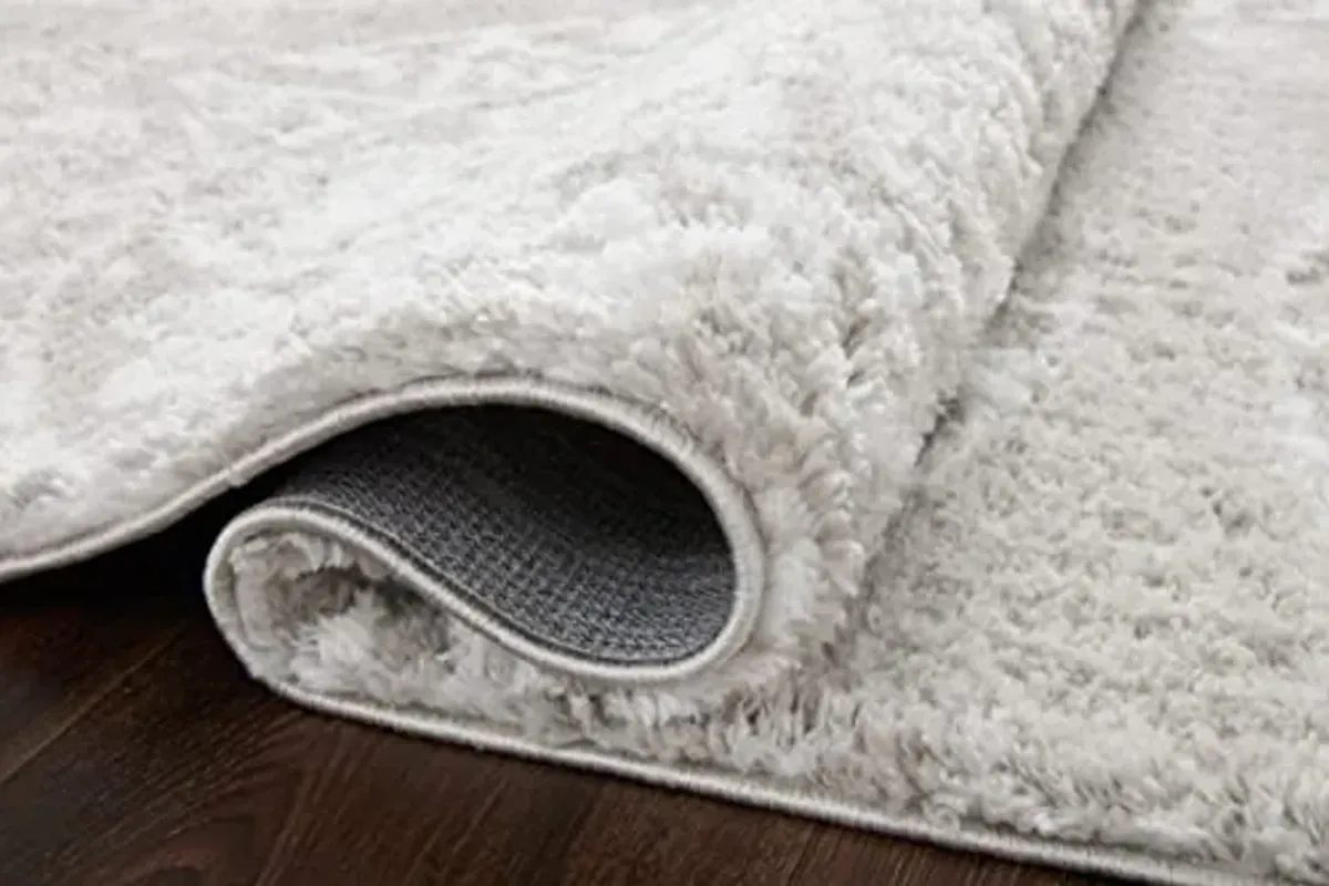 Loloi II Bliss Shag Grey/White 2'-3" x 4'-0" Accent Rug