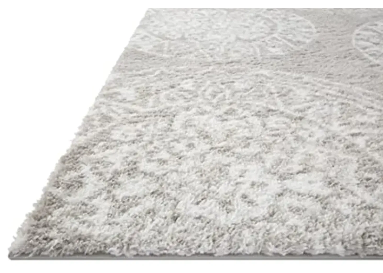 Loloi II Bliss Shag Grey/White 2'-3" x 4'-0" Accent Rug