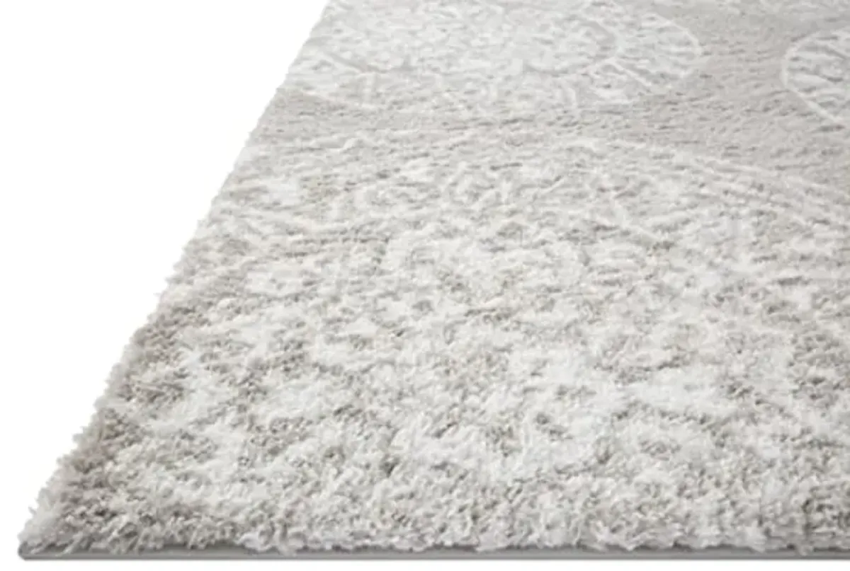 Loloi II Bliss Shag Grey/White 2'-3" x 4'-0" Accent Rug