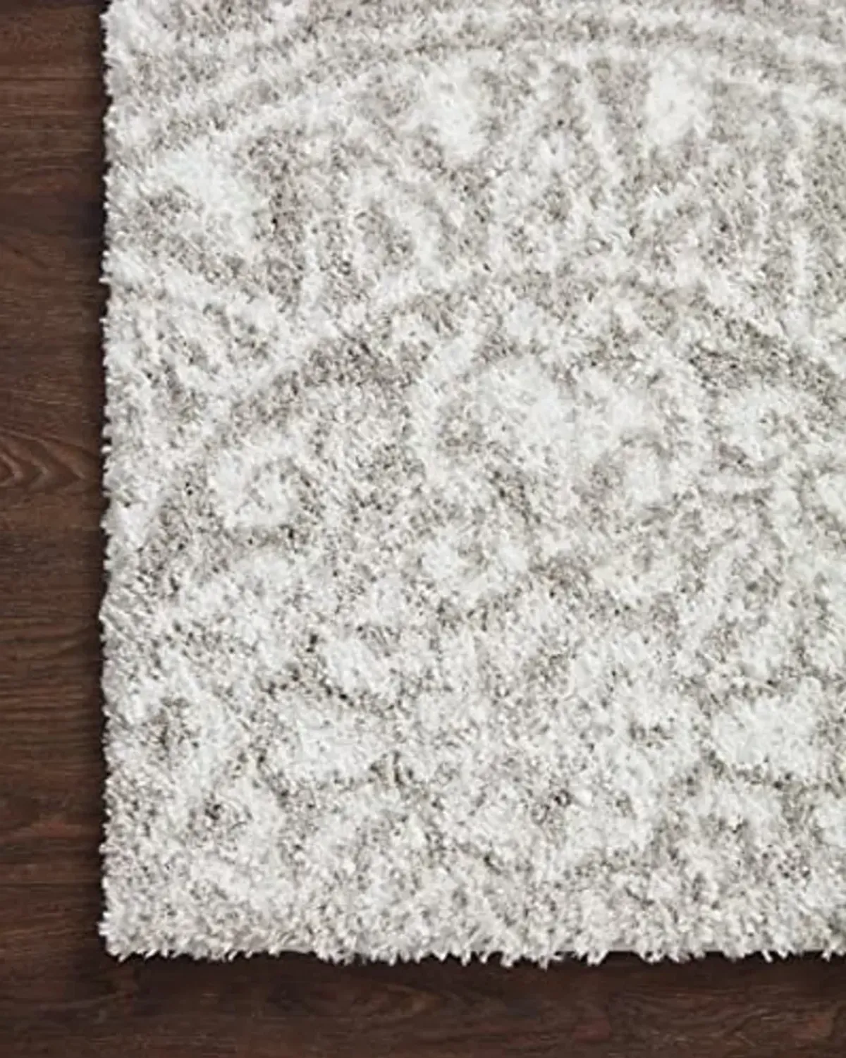 Loloi II Bliss Shag Grey/White 2'-3" x 4'-0" Accent Rug