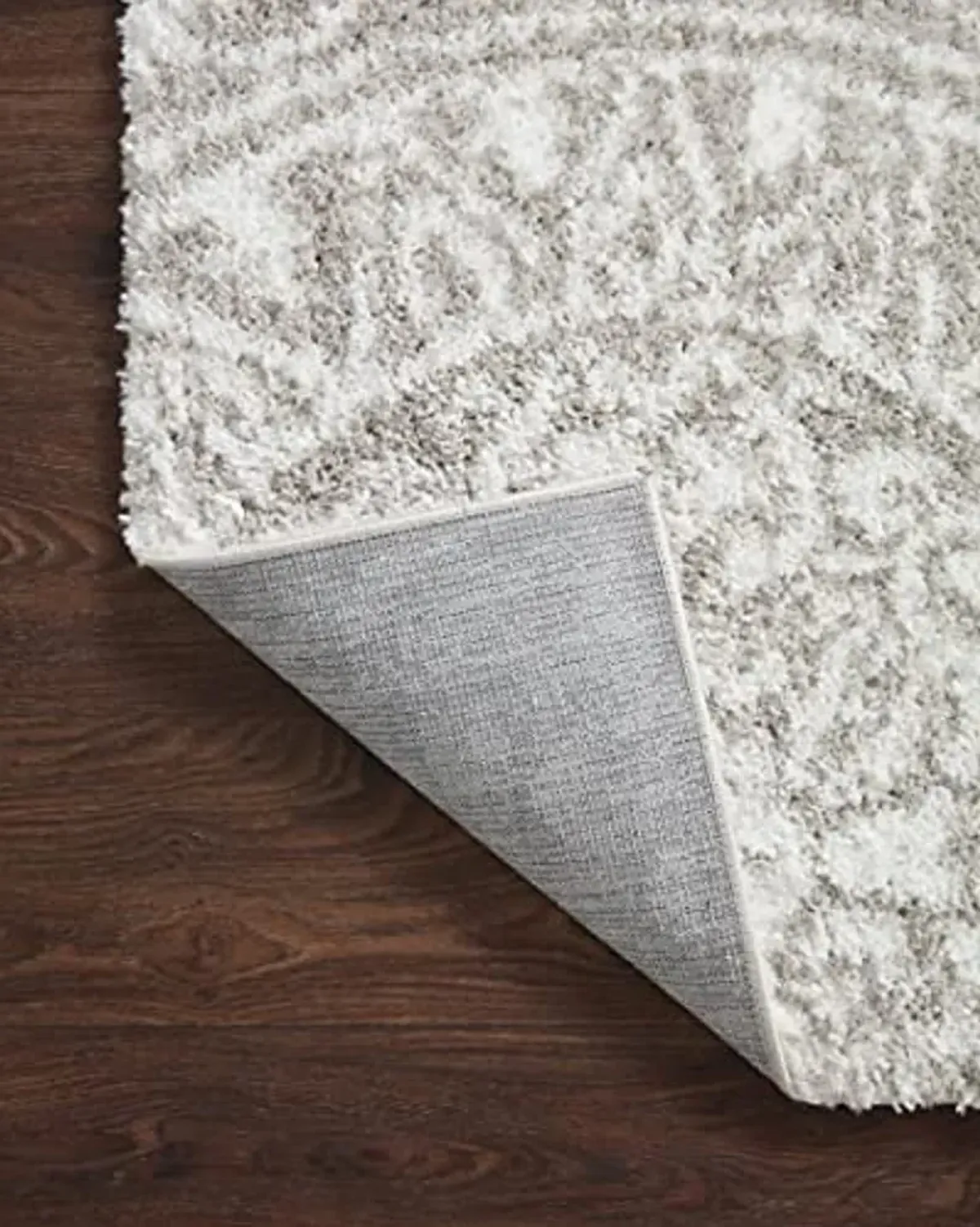 Loloi II Bliss Shag Grey/White 2'-3" x 4'-0" Accent Rug