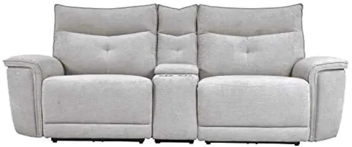 Lexicon Lacrosse Wall-Hugger Power Double Reclining Loveseat, Mist Gray
