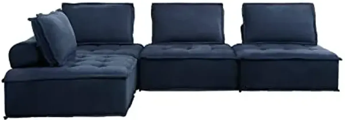 Lexicon Kingmont Fabric Modular Sectional Sofa, 4-Seater, Blue
