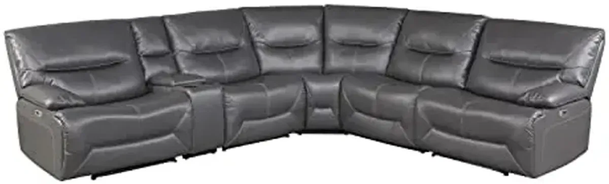 Lexicon Jenkins Power Wall-Hugger Reclining Sectional Sofa, All Chairs, Gray
