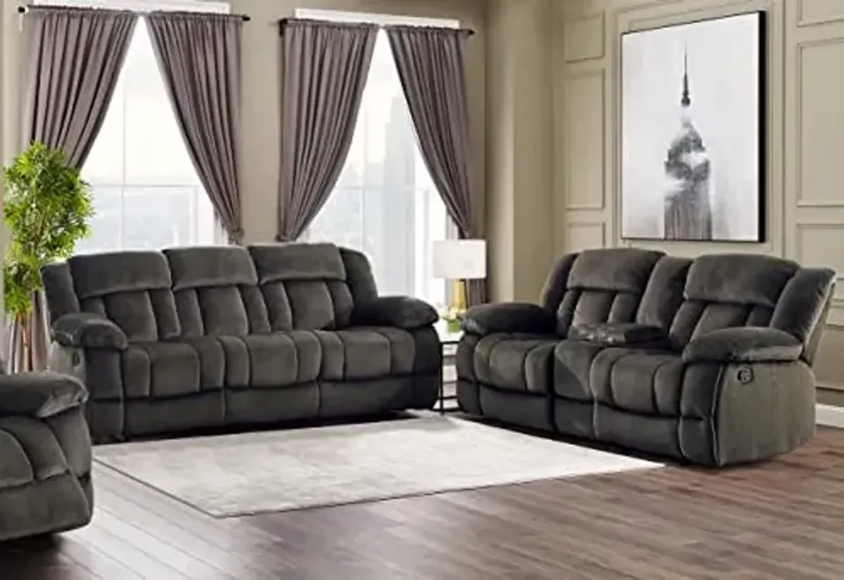 Lexicon Neuport Manual Reclining Living Room Set, 2-Piece, Chocolate