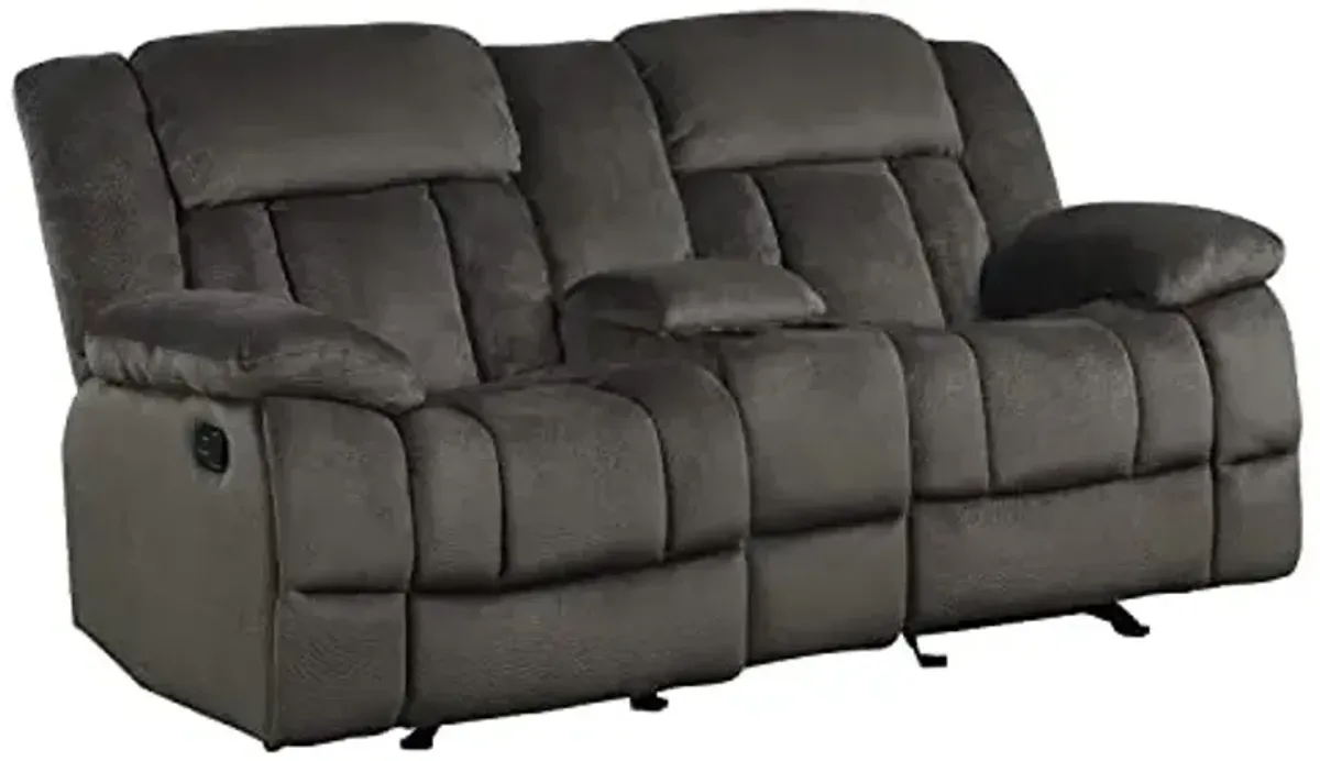 Lexicon Neuport Manual Double Glider Reclining Loveseat, Chocolate