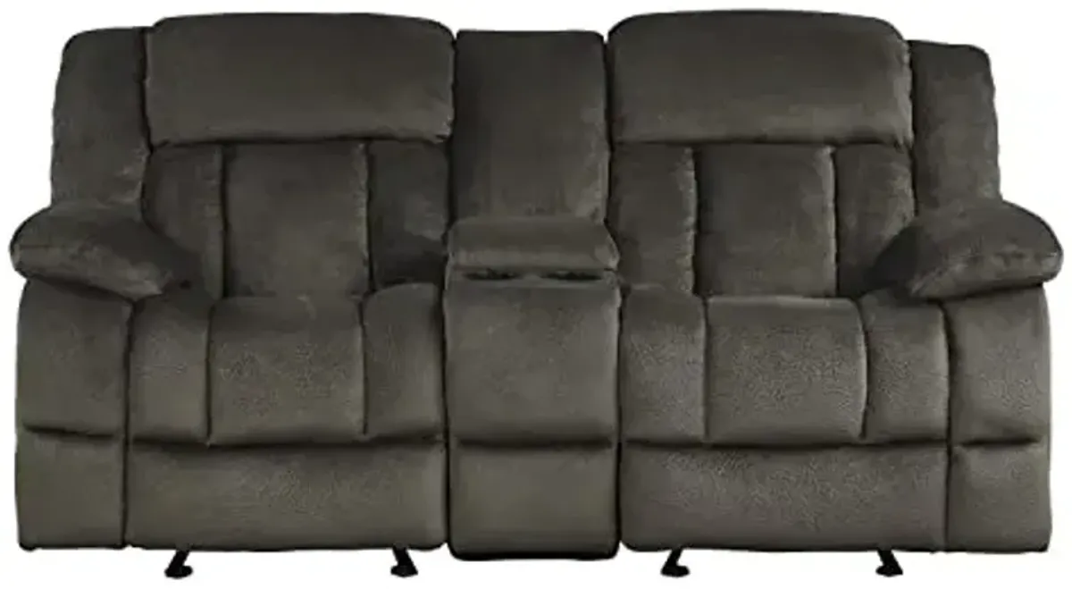 Lexicon Neuport Manual Double Glider Reclining Loveseat, Chocolate