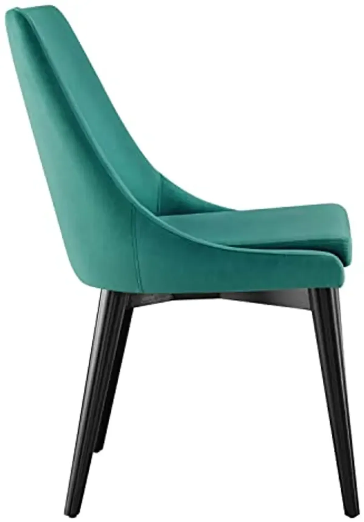 Modway Viscount 19" Modern Performance Velvet Dining Chair in Black/Teal Green