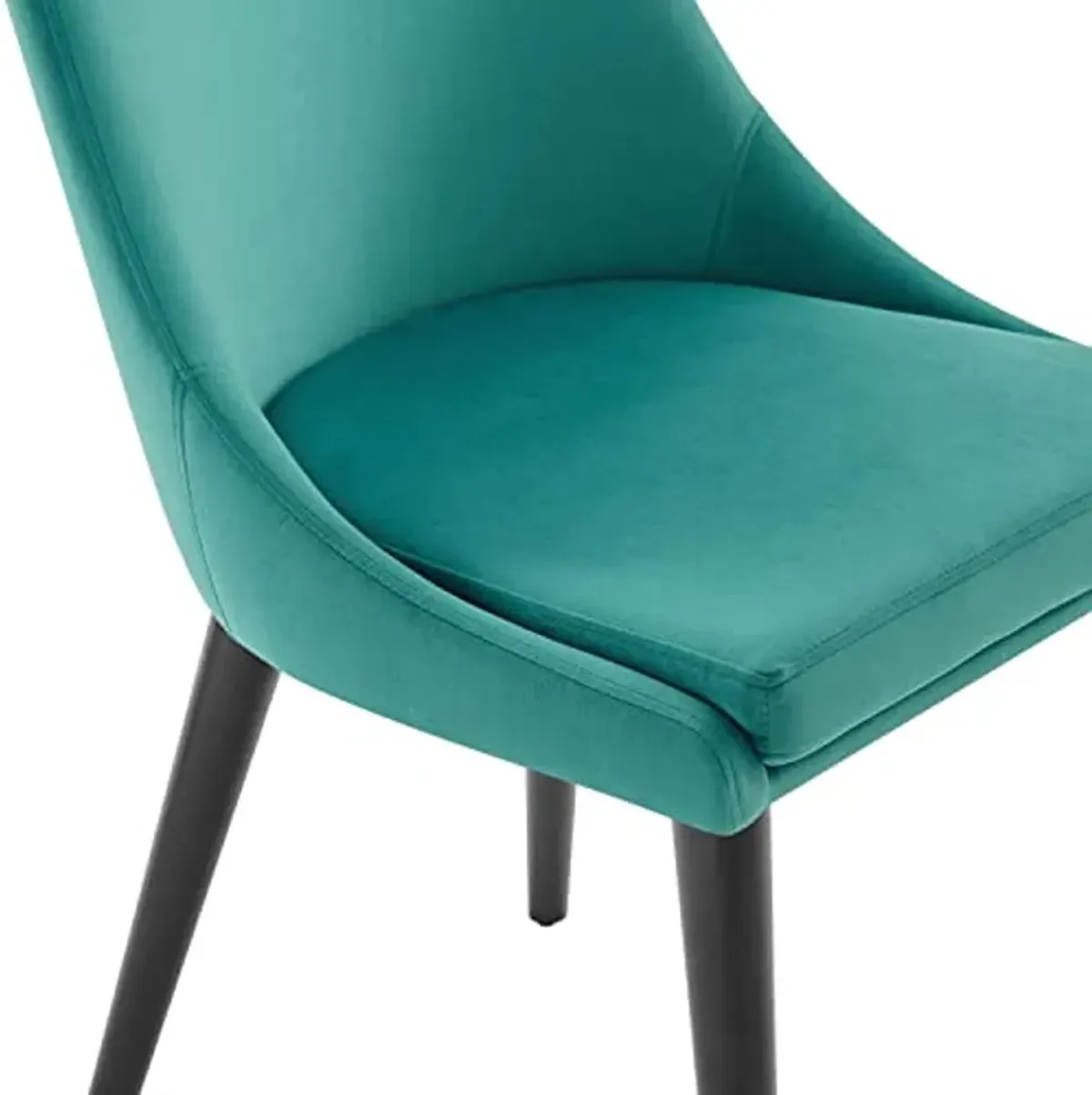 Modway Viscount 19" Modern Performance Velvet Dining Chair in Black/Teal Green