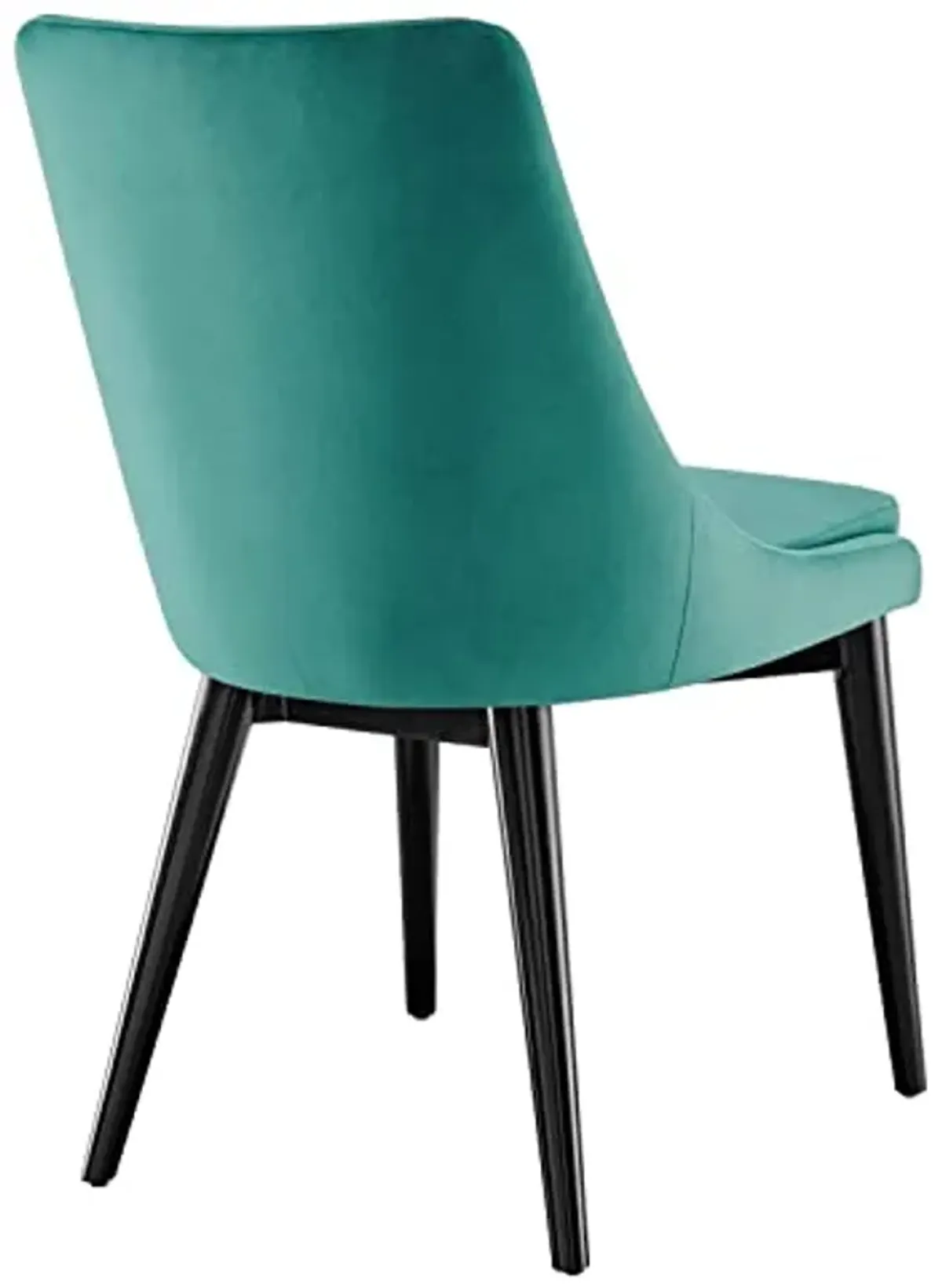 Modway Viscount 19" Modern Performance Velvet Dining Chair in Black/Teal Green