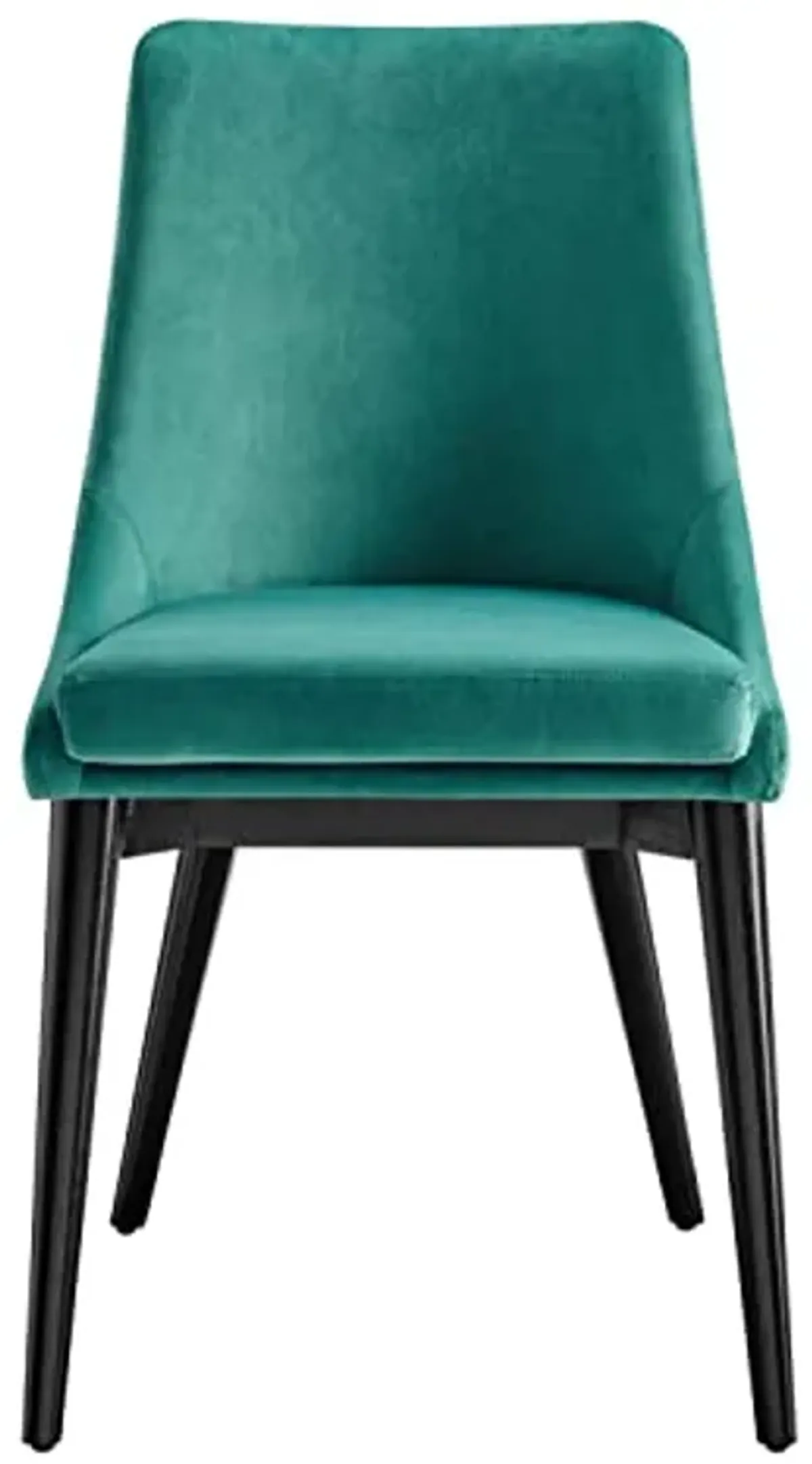 Modway Viscount 19" Modern Performance Velvet Dining Chair in Black/Teal Green