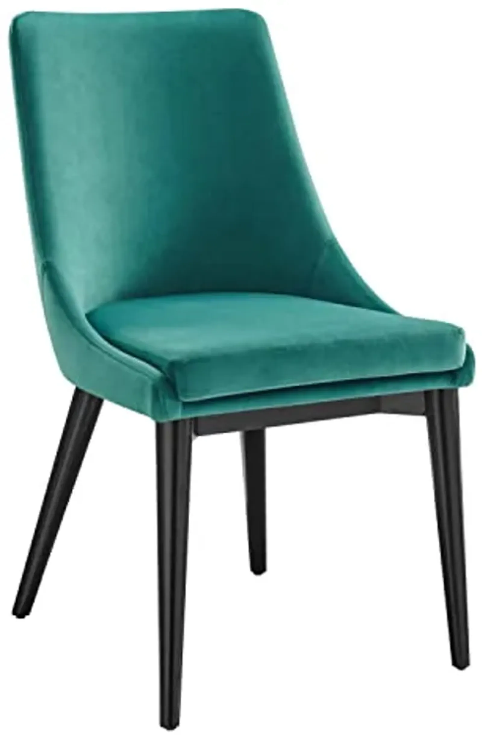 Modway Viscount 19" Modern Performance Velvet Dining Chair in Black/Teal Green