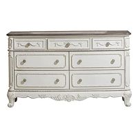 Homelegance Lexicon Traditional Wood and MDF Board Dresser in Antique White/Gray