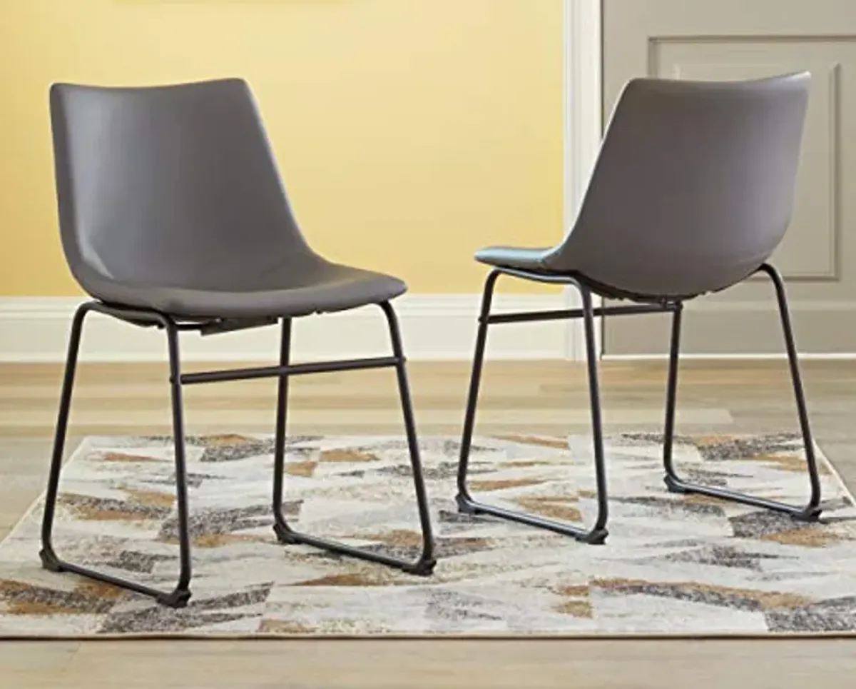 Signature Design by Ashley Centiar Mid Century Dining Set with Round Table, Chairs and Accessories, Gray/Black